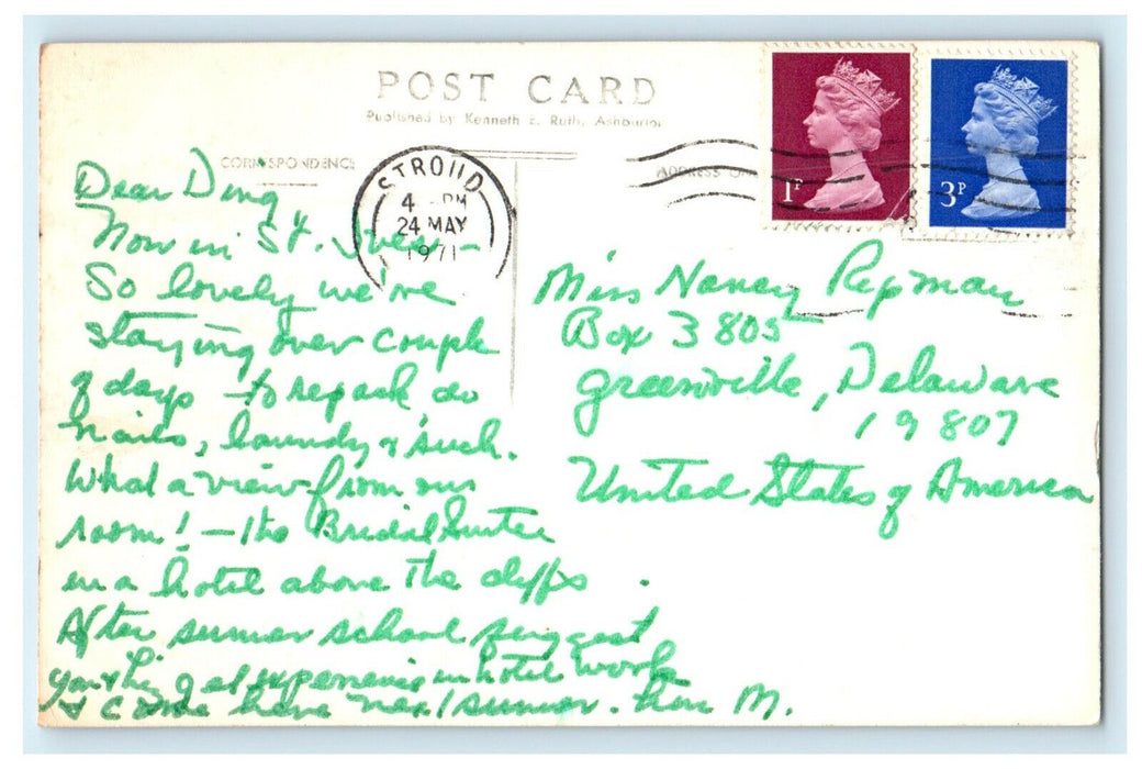 1971 Convict Prison Princetown England Britain UK Antique Postcard