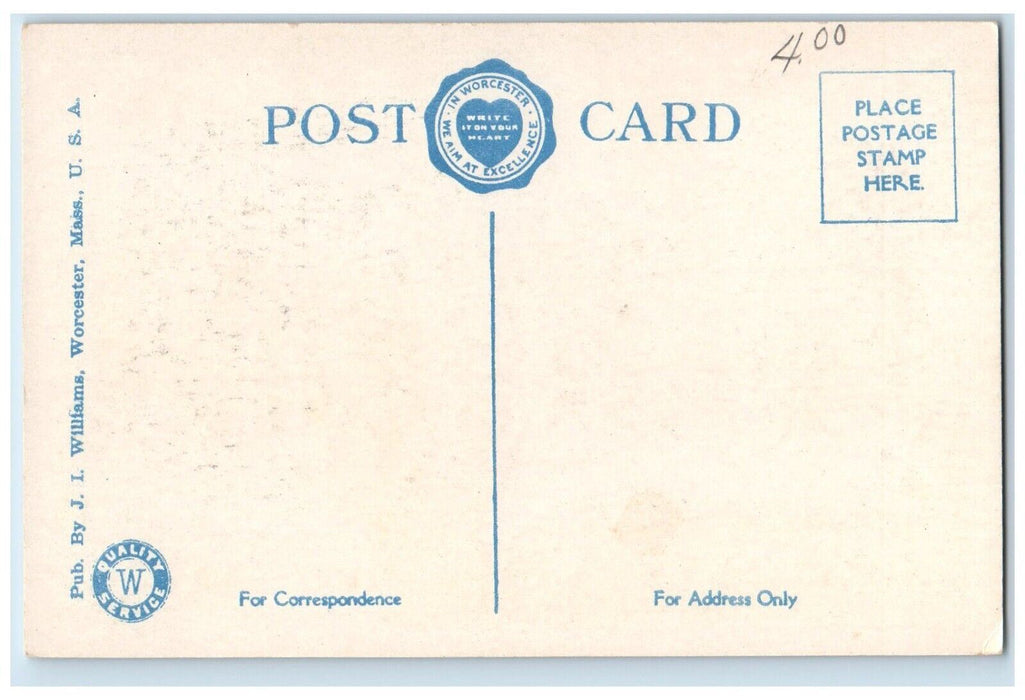 c1910's Library Holy Cross College Worcester Massachusetts Mass Postcard