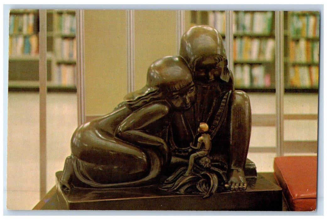 c1960's Sculpture Samuel Cashwan Tomb Thumb Detroit Public Library MI Postcard
