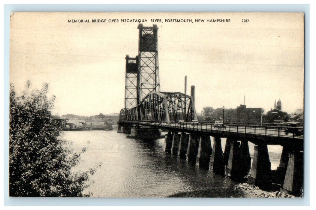 1949 Memorial Bridge Piscataqua River Portsmouth New Hampshire NH Postcard