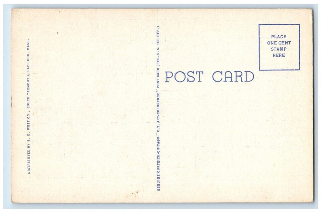 c1940's Public Library Hyannis Cape Code Massachusetts mA Unposted Postcard