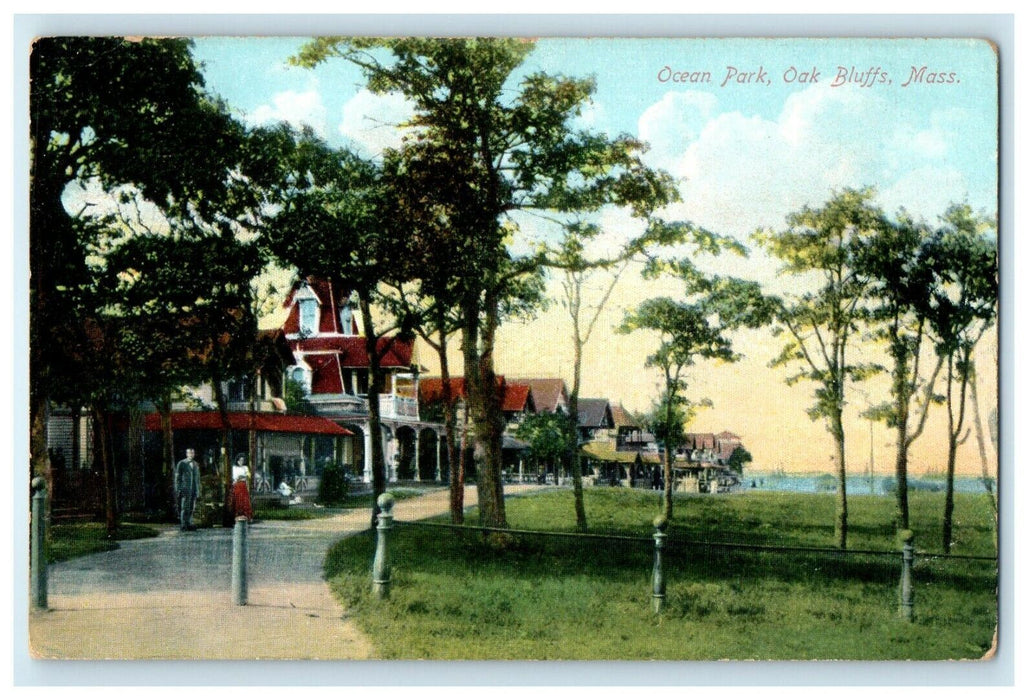 c1908 Ocean Park View, Oak Bluffs Massachusetts MA Antique Postcard