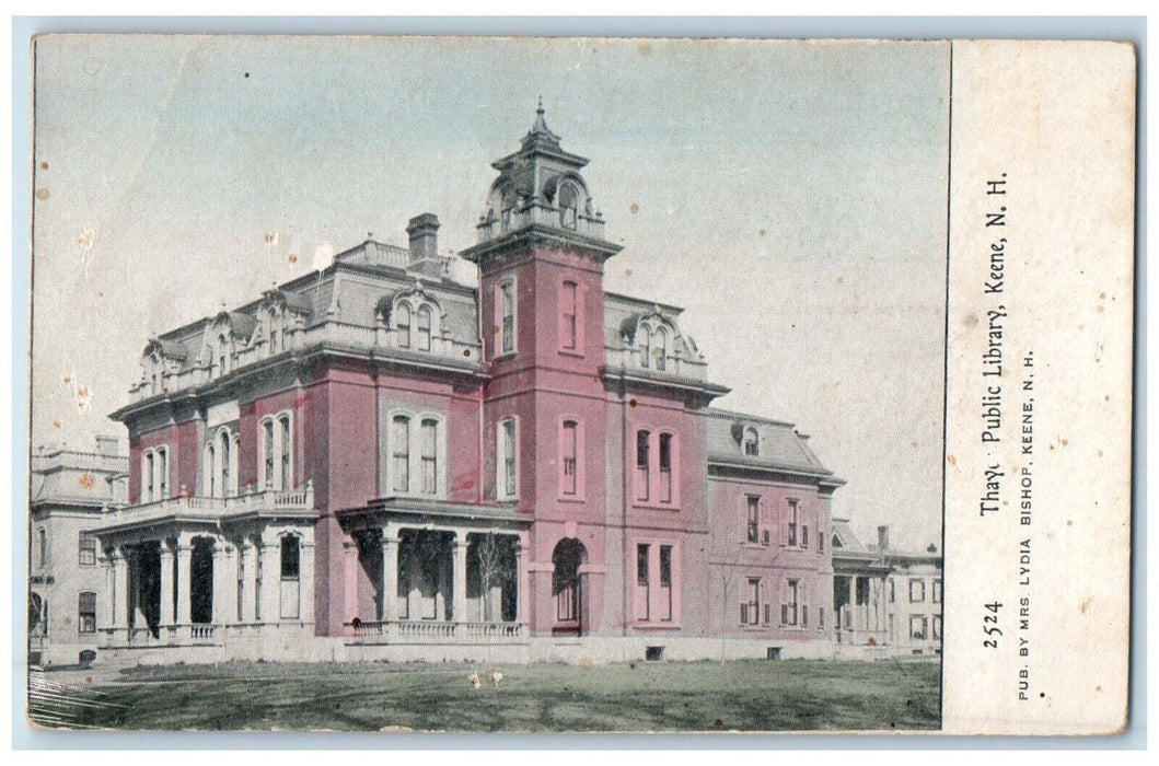 c1910's Thayer Public Library Keene New Hampshire NH Unposted Antique Postcard