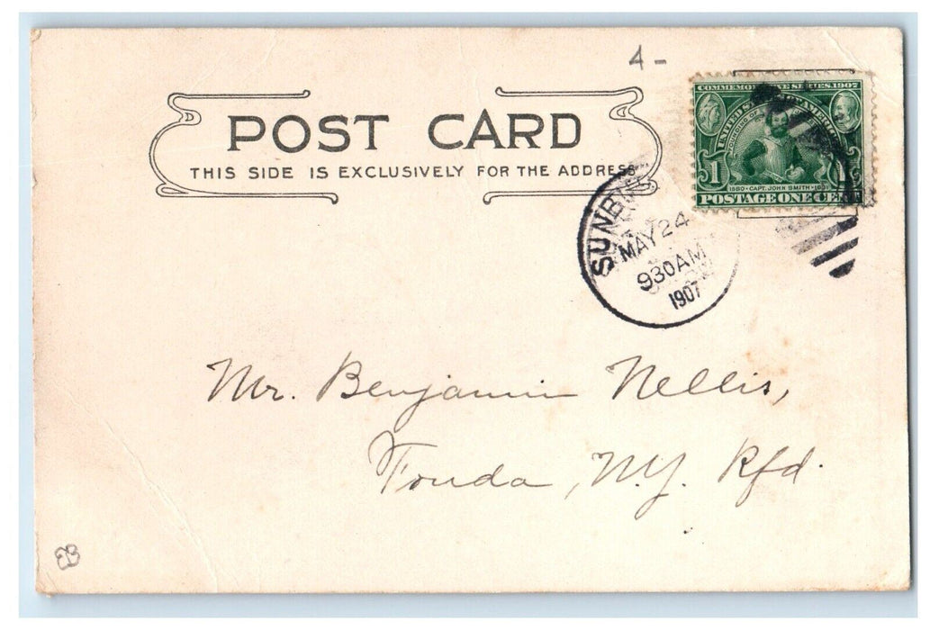 1907 Zion's Evangelical Lutheran Church Sunbury Pennsylvania PA Antique Postcard