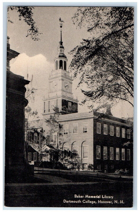 1943 Baker Memorial Library Dartmouth College Hanover New Hampshire Postcard