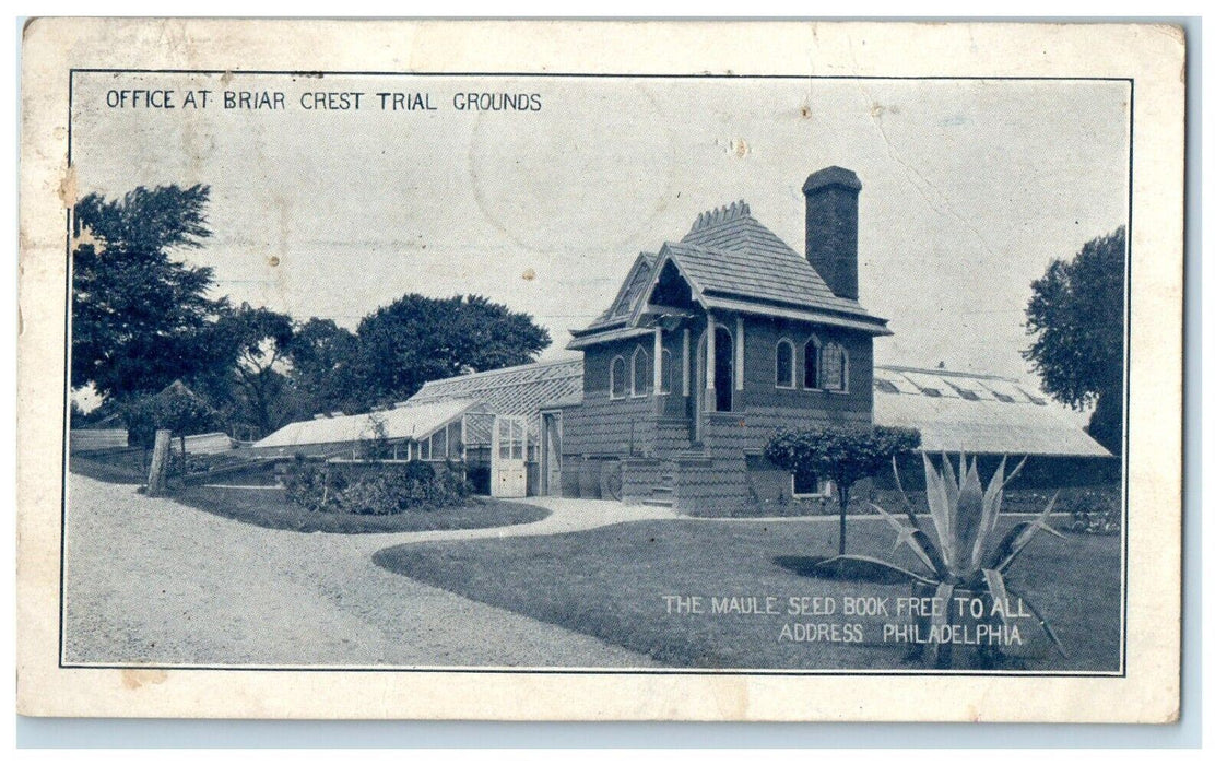 1914 Office At Briar Crest Trail Grounds Philadelphia PA Posted Antique Postcard