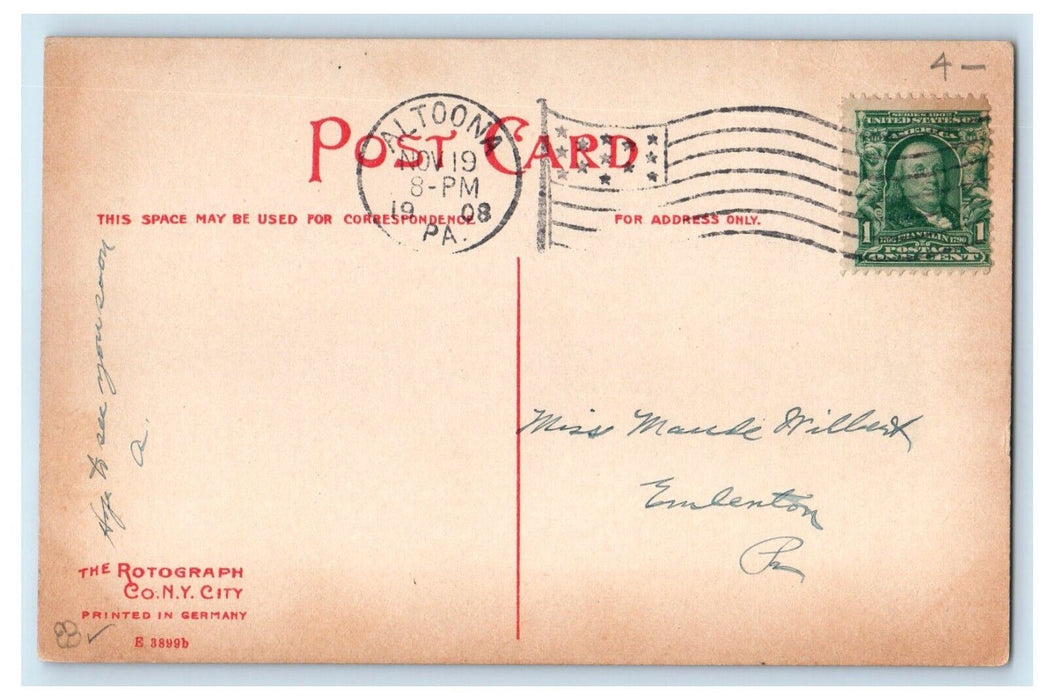 1908 The Entrance To Lakemont Park Altoona PA, Railroad Train Rotograph Postcard