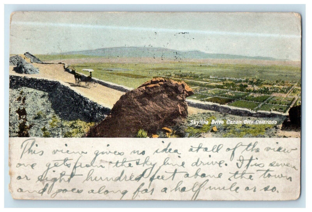 c1910's Skyline Drive Horse Carriage Canon City Colorado CO Antique Postcard