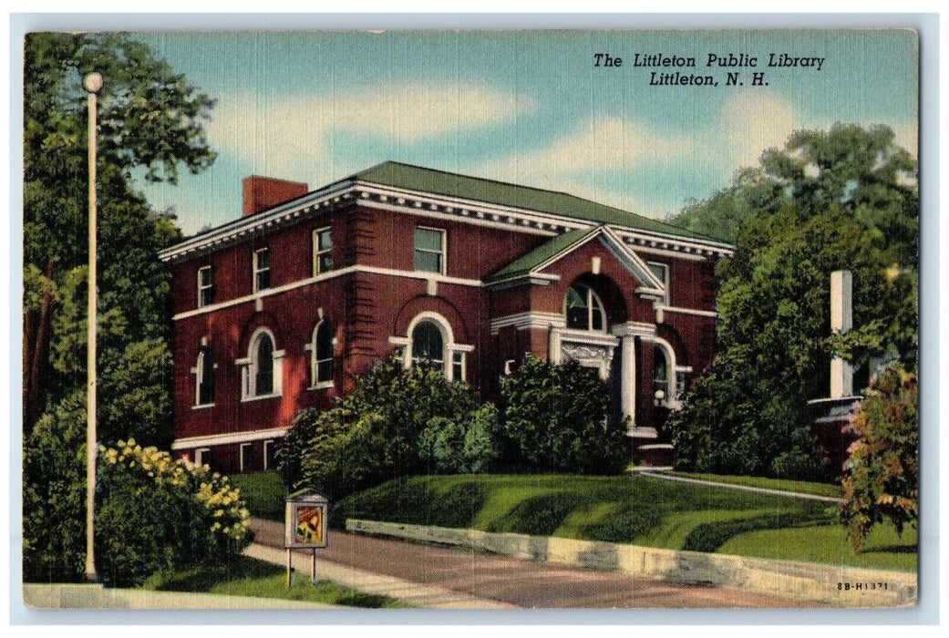 1952 Littleton Public Library Littleton New Hampshire NH Posted Vintage Postcard