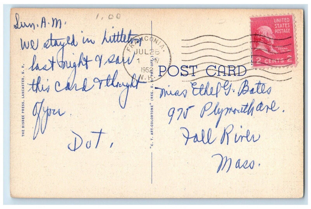 1952 Littleton Public Library Littleton New Hampshire NH Posted Vintage Postcard
