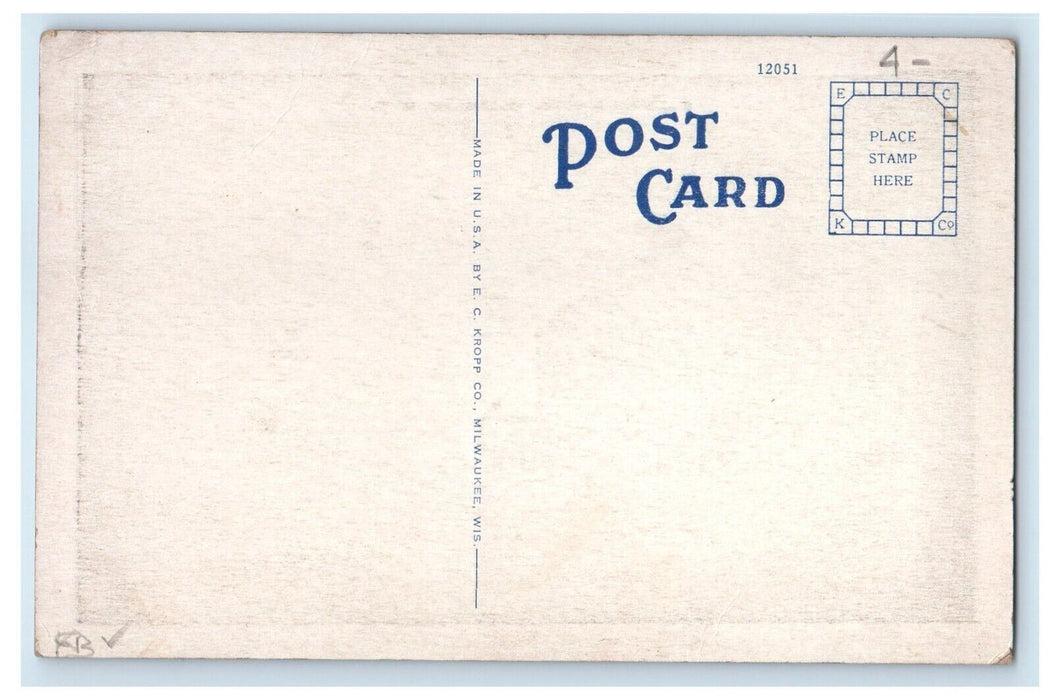 c1930's Business Section Drugs Store Candy Lunch Soda Menominee MI Postcard
