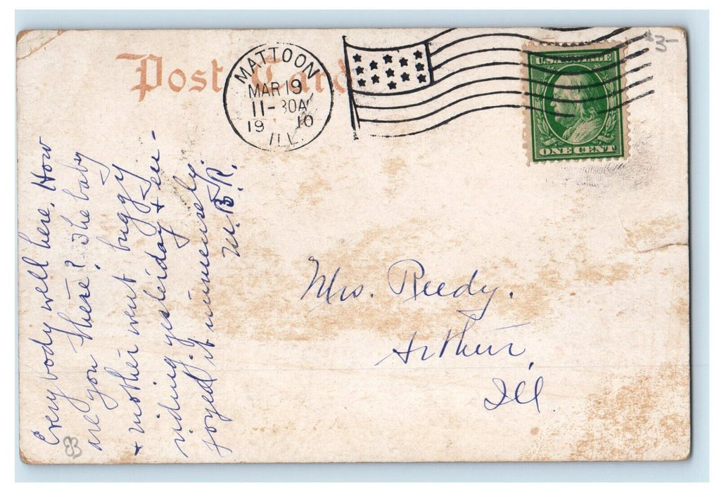 1910 Williams Revival Tabernacle Mattoon Illinois IL Posted Antique Postcard