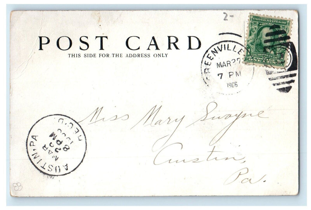 1906 Carnegie Library Building Greenville Illinois IL Posted Antique Postcard