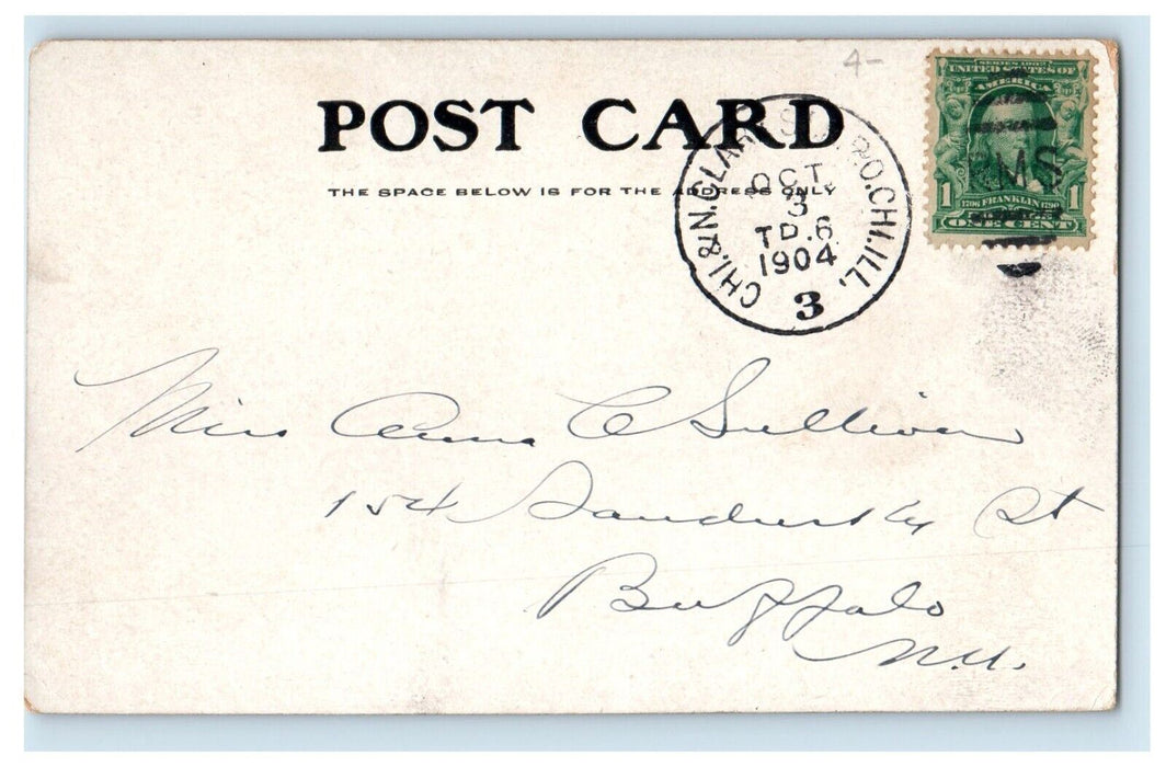 1904 Chicago IL, Union Stock Yards Elevated Railway Temple Building Postcard