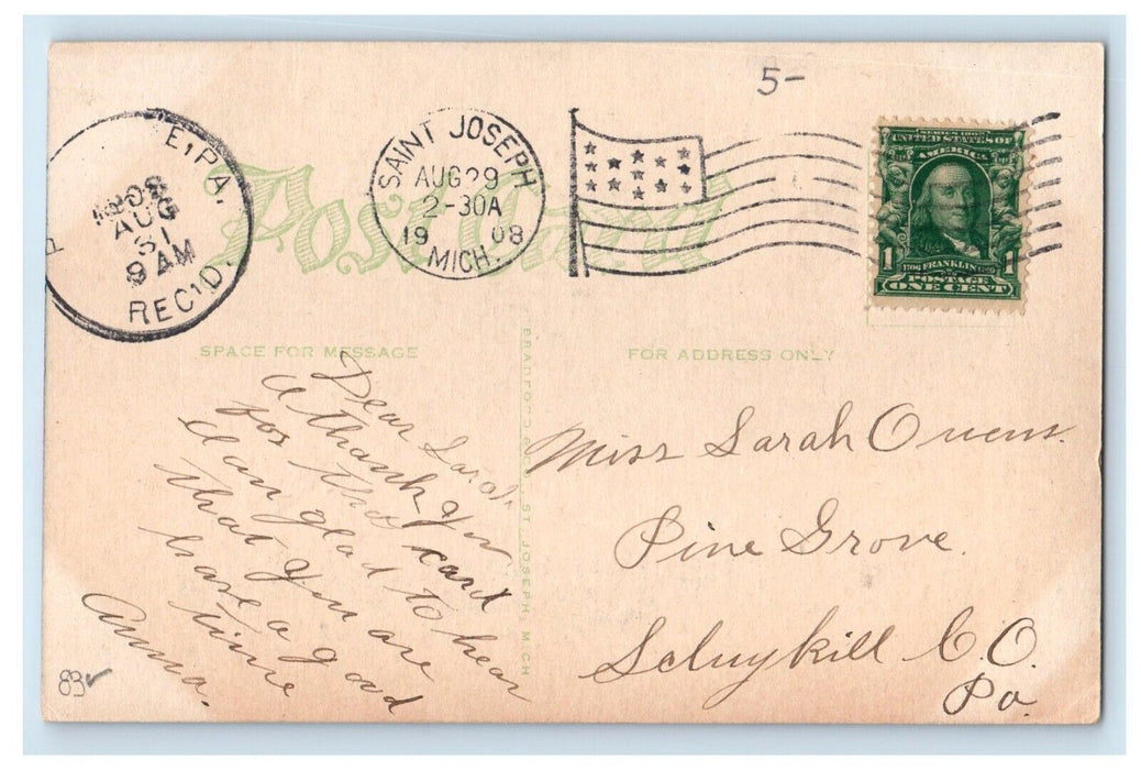1908 Government Station & Supply Boat St. Joseph Michigan MI Antique Postcard