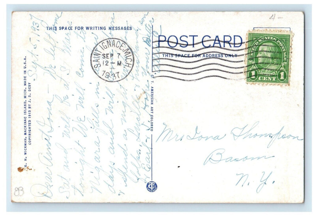1937 Car Ferries Chief Wawatam And St. Marie II Stuck In The Ice Posted Postcard