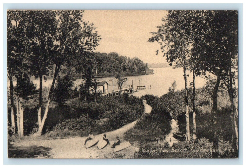 c1910's Douglas View Resort Paw Paw Lake Michigan MI Unposted Antique Postcard