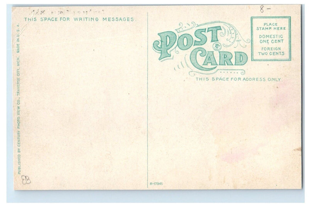 c1910's Lumbering Honor Michigan MI, Horse Wagon Lumber Antique Postcard