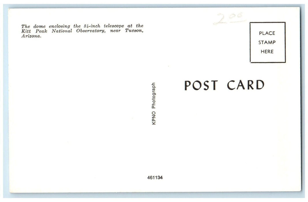 c1960s Dome Kitt Peak National Observatory Telescope Tucson Arizona AZ Postcard