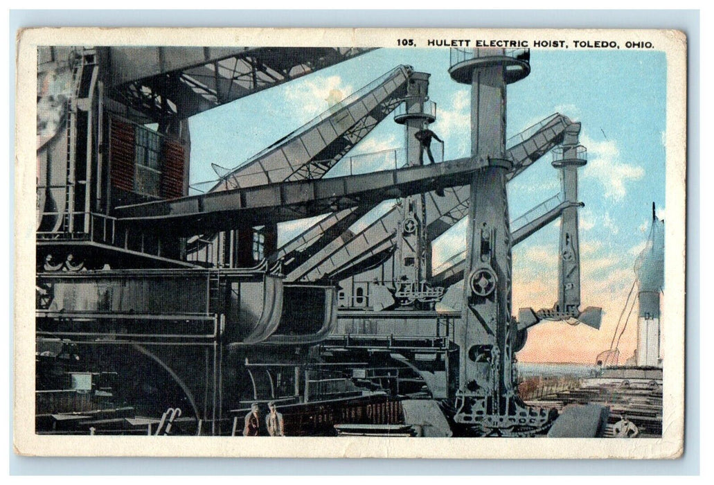 1923 View Of Hulett Electric Hoist Toledo Ohio OH Posted Vintage Postcard