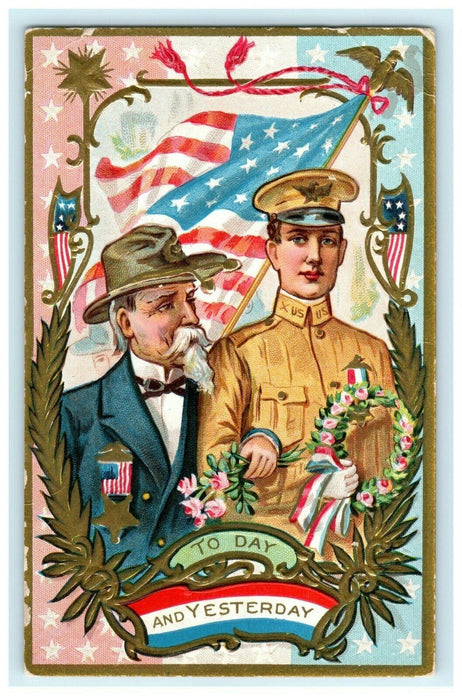 Decoration / Memorial Day General Custer Military Patriotic c1910 Postcard