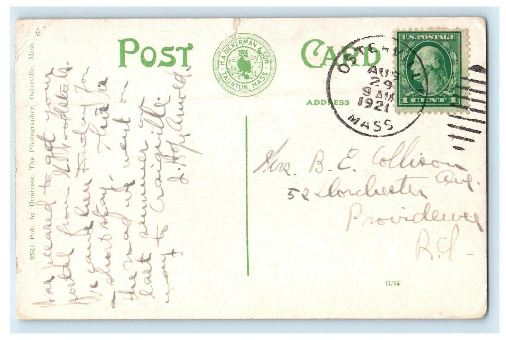 c1921 Methodist Church and Main Street, Osterville, Massachusetts MA Postcard