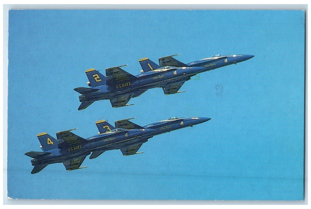 c1970's  F1A-18 Hornet US Navy Airplane Blue Angels Airshow Military Postcard