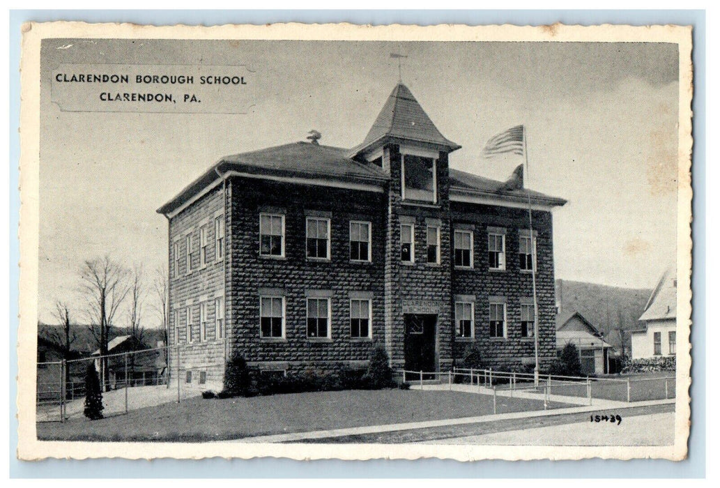 Clarendon Borough School Building Clarendon Pennsylvania PA Unposted Postcard