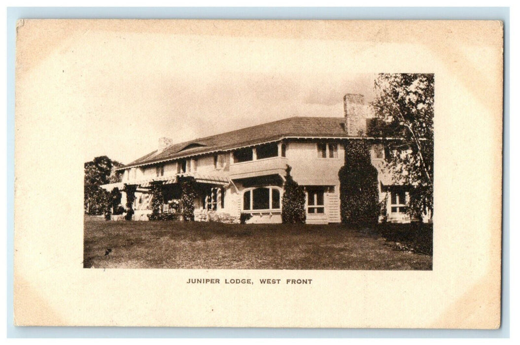 c1928 Juniper Lodge, West Front New Hampshire NH Vintage Posted Postcard