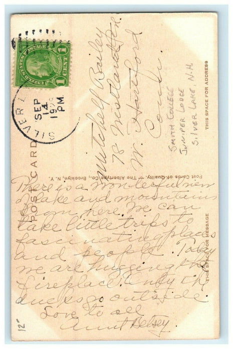 c1928 Juniper Lodge, West Front New Hampshire NH Vintage Posted Postcard