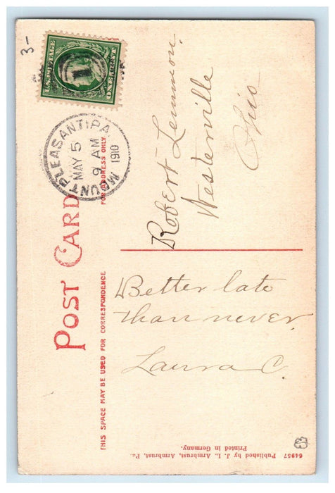 1910 First Baptist Church Mt. Pleasant Pennsylvania PA Posted Antique Postcard