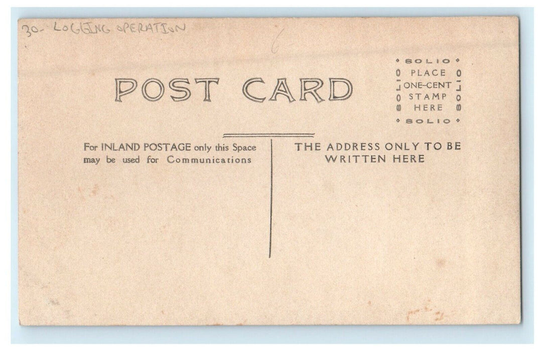 c1910's Logging Operation And Horses RPPC Photo Unposted Antique Postcard