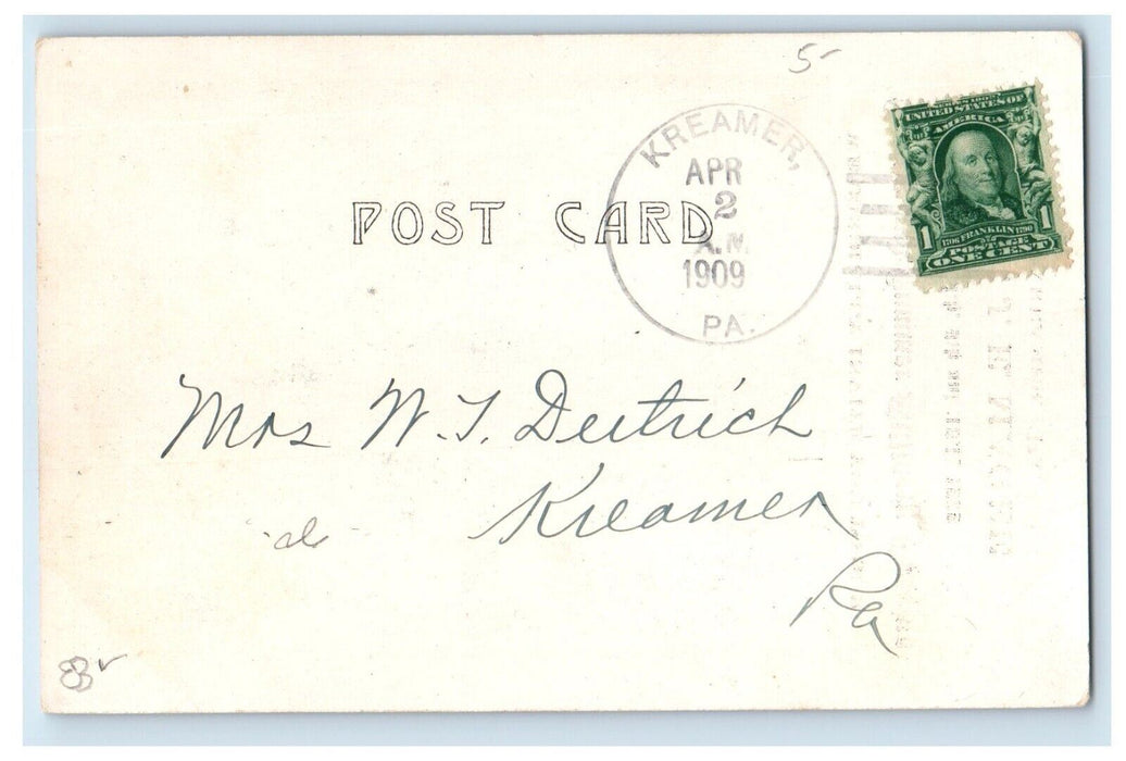1909 Mrs. J. E. Magee Photo Frame Kreamer Pennsylvania PA Antique Postcard