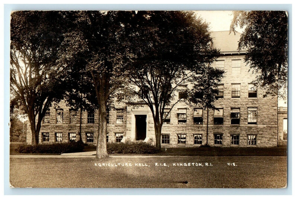 c1910's Agriculture Hall Kingston Rhode Island RI RPPC Photo Antique Postcard