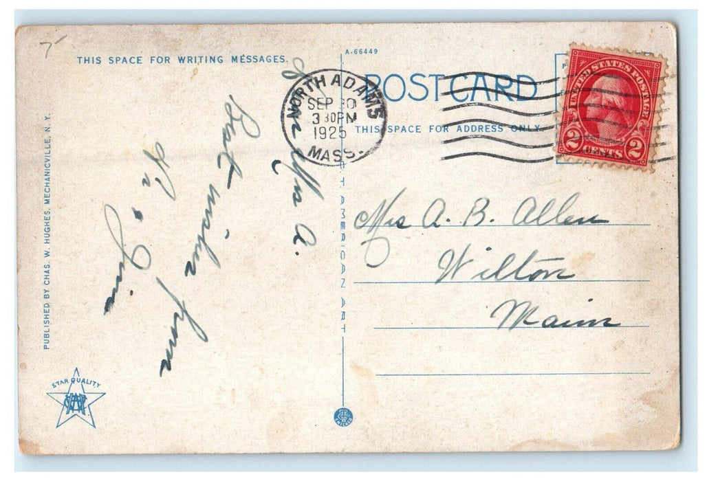 Lebanon Trail Massachusetts Shaker Village Valley From Mountain Top MA Postcard