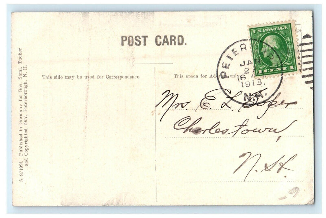 1913 Interior First Congregational Church Peterborough New Hampshire NH Postcard