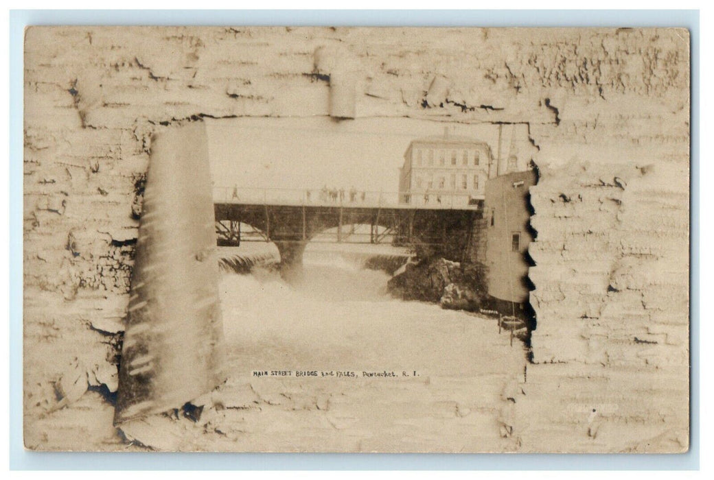 c1905 Main Street Bridge Pawtucket Rhode Island RI RPPC Photo Antique Postcard