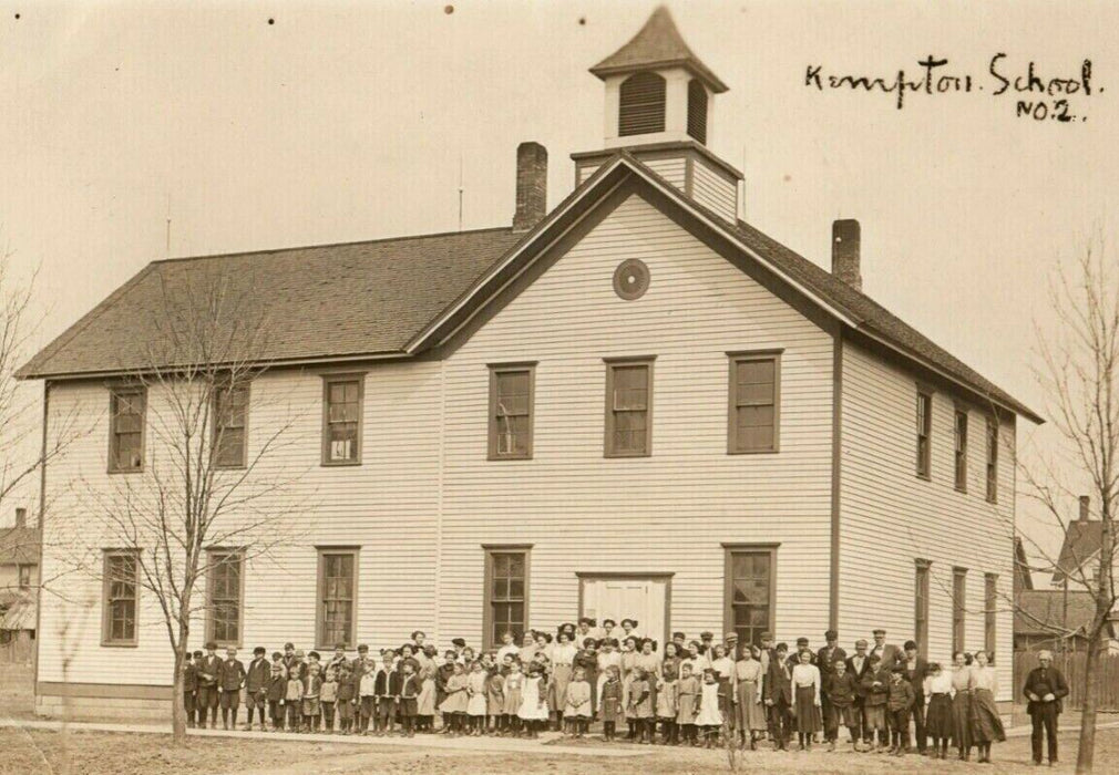 Kempton School No. 2 Illinois Children c1910 RPPC Photo Antique Postcard