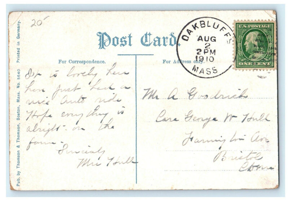 c1912 Horse View at The Tivoli, Oak Bluffs, Massachusetts MA Antique Postcard