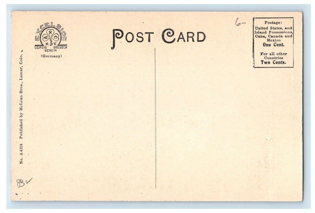 c1910's Main Street View Horse And Carriage Lamar Colorado CO Antique Postcard