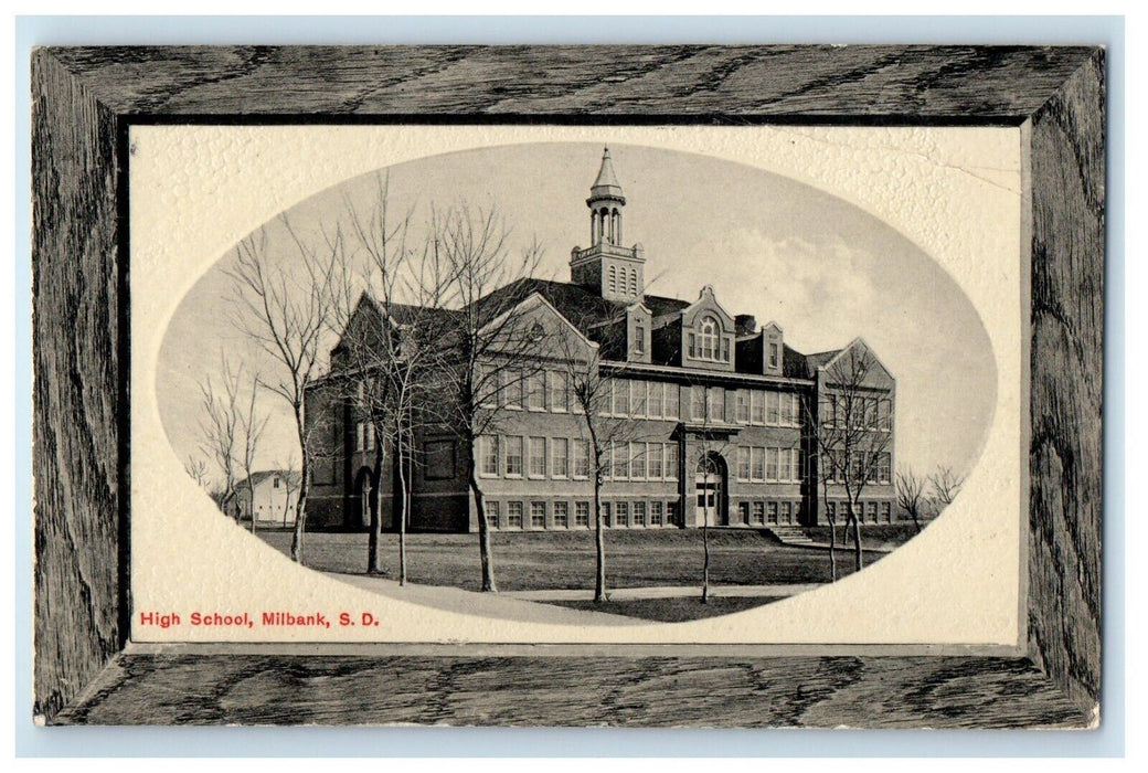 c1910's High School Building Campus Millbank South Dakota SD Antique Postcard