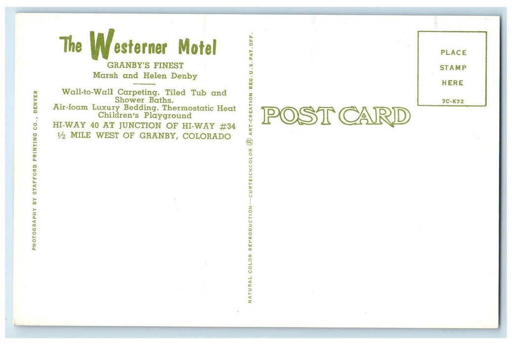 c1960s Granby's Finest Western Motel Exterior View Grandby Colorado CO Postcard