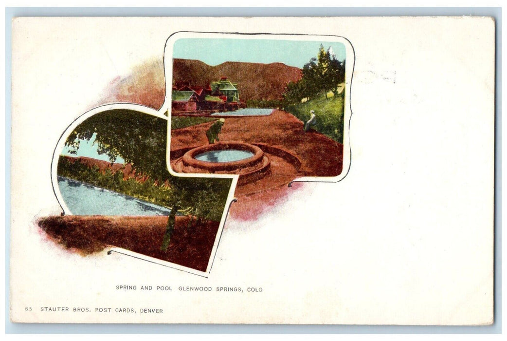 c1905s  Double View Spring and Pool Glenwood Springs Colorado CO Postcard