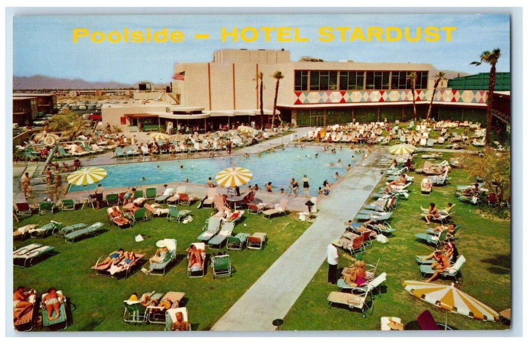 c1960s Hotel Stardust Pool Side Las Vegas Luxury Economy Prices Nevada Postcard