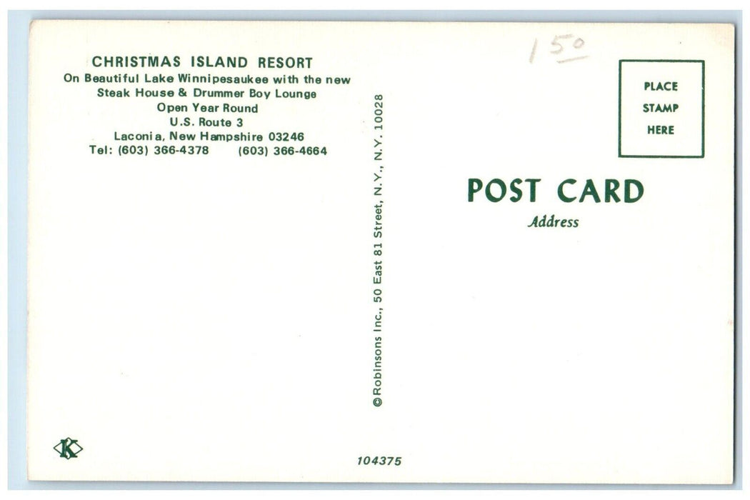 c1960s Dancing Eating Christmas Island Resort Laconia New Hampshire NH Postcard