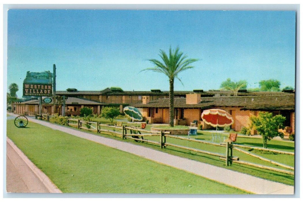 c1960s Roadside Entrance View Western Village Resort Phoenix Arizona AZ Postcard