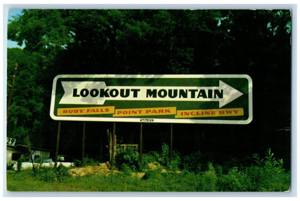 c1960s Lookout Mountain Signage Tourist Spot Chattanooga Tennessee TN Postcard