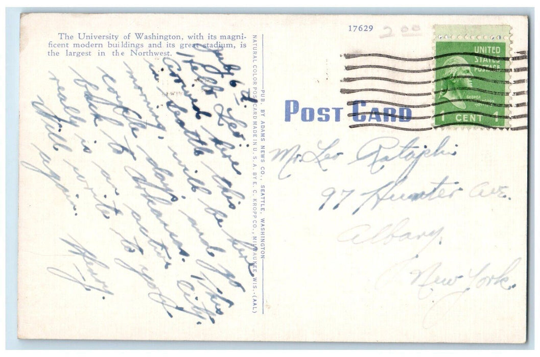 c1940s Vista Mt Rainier University Washington Campus Seattle Washington Postcard