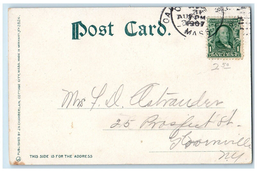 c1905s Ocean Park Pond Band Stand Cottage City Massachusetts MA Antique Postcard
