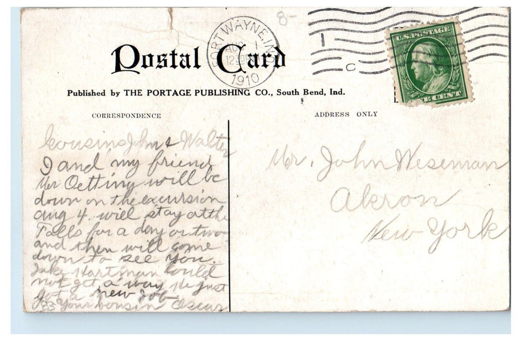 1910 Fire Department No. 3 Fort Wayne Indiana IN, Horse And Carriage Postcard